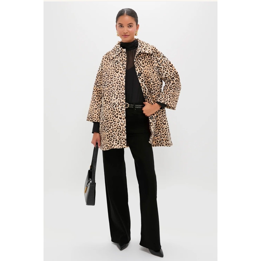 The Great Vintage Leopard Car Coat Faux Fur NWT $595